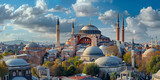 Fototapeta  - Historic Splendor: Sunny Day Architecture with Hagia Sophia