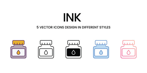 Canvas Print - Ink  icons different style vector stock illustration