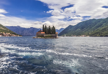 Sticker - Sveti Dorde islet in the Kotor Bay near Perast town, Montenegro