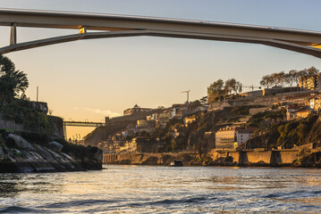 Sticker - Railway bridge of St John over Douro River between Porto and Vila Nova de Gaia city, Portugal