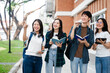 © Phushutter - Diverse group of young adults from Asia and beyond, enjoying university life together. happy, learning, and making lifelong friendships, whether in outside class, sunny summer days or cozy weekends