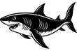 shark cartoon isolated on white & a-shark-vector-illustration
