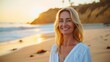 © Andrii  - Beach Bliss: Captivating Blonde Woman, 40s