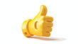 Vector illustration of yellow color thumb up emoticon