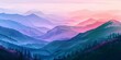 Mountain landscape in spring, panoramic view, dawn lighting for banner 