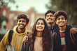 © AJay - A group of smiling young Indian students in a college campus