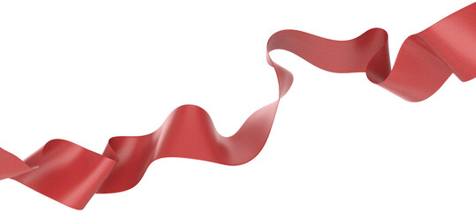 Wall Mural - smooth ribbon isolated on transparent background. 3d render.