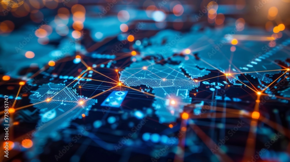 Close Up of a World Map Stock Illustration | Adobe Stock