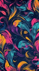 Poster - Introducing our captivating wallpaper collection, boasting vivid abstract patterns intertwined with rich, vibrant colors, ideal for creating a dynamic focal point in any setting.