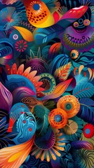 Poster - Transform your interior with our captivating wallpaper, showcasing intricate designs and bold, vibrant colors for a statement-making decor.