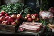 Freshly Harvested Apples in Rustic Wooden Crates on Farm