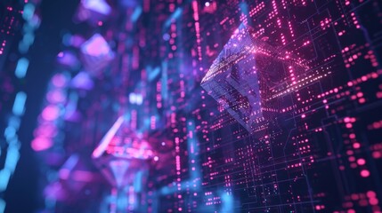 Poster - Purple and Blue Abstract Background With Dots