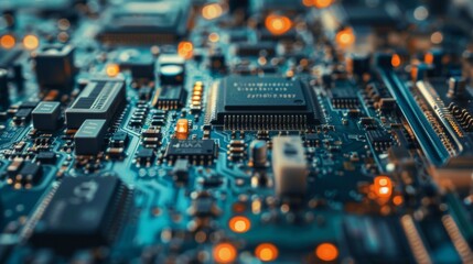 Poster - Close-Up View of Computer Motherboard