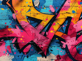 Fototapeta Młodzieżowe - Urban Expression: Colorful Graffiti Art Pattern