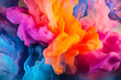 Abstract colorful smokey background with pink, purple, violet, yellow, orange, and blue colors. 