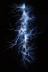 Poster - A striking lightning bolt against a black background. Suitable for weather and power related concepts