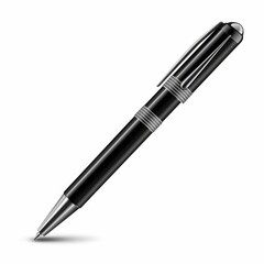 Poster - A simple pen placed on a white background. Suitable for office supplies concept