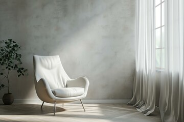 Poster - Simplistic Armchair minimalist. House decor style. Generate Ai