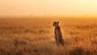 A lone cheetah surveys the savannah at dawn, urging us to protect habitats under threat.