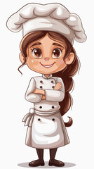 Wall Mural - vector character girl cook on a white background .Generative AI