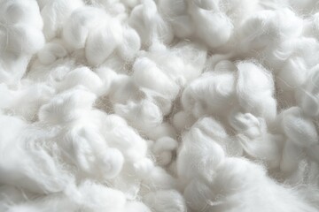 Poster - Close-up of a pile of white wool, perfect for textile or crafting projects