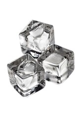 Poster - Three ice cubes arranged in a stack, suitable for various cold drink concepts