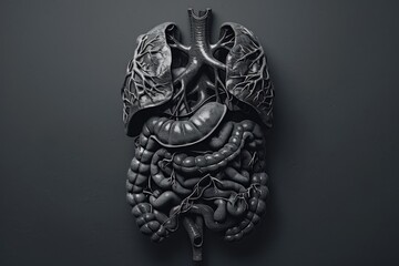 Aufkleber - A black and white photo of a human body. Suitable for medical or artistic projects