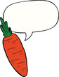 cartoon carrot with speech bubble