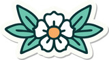 Fototapeta Młodzieżowe - sticker of tattoo in traditional style of a flower