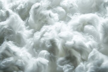 Poster - A detailed view of a pile of white wool. Suitable for textile or craft projects