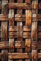 Aufkleber - A detailed close-up view of a woven basket, perfect for adding a natural touch to your design projects