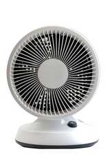 Poster - A white fan sitting on top of a white table. Ideal for home appliances advertising