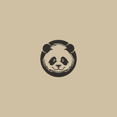 Poster - Panda portrait, Panda head mascot logo illustration, Panda character.