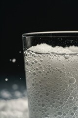 Poster - A close up image of a glass of water with bubbles. Perfect for health and wellness concepts