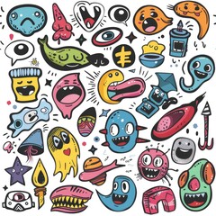Poster - Colorful cartoon characters in a group, suitable for various projects