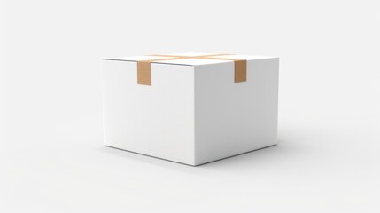 Poster - A white box with a brown strip. Ideal for packaging design projects