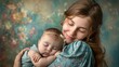 Close up portrait of happy mother and her little daughter. Happy family and motherhood concept