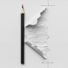 Poster - A piece of paper with a pencil sticking out of it. Suitable for office, education, or creativity concepts