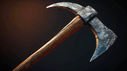 Aufkleber - Close-up of an old axe with a wooden handle, suitable for tool or vintage themed projects