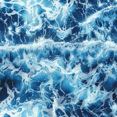 Aufkleber - Close-up view of a blue and white ocean. Suitable for various design projects