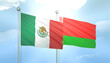 Mexico and Belarus Flag Together A Concept of Relations