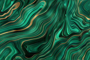 Poster - A green and gold swirl pattern with a metallic sheen