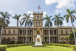 the aliiolani hale building in honolulu, hawaii and the king kamahameha statue