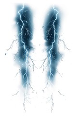 Poster - Bright lightning bolts on a clean white background, perfect for design projects