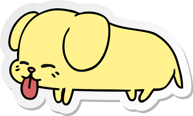 Wall Mural - freehand drawn sticker cartoon of cute kawaii dog