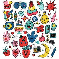 Poster - Colorful round stickers for various projects