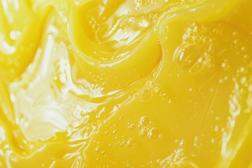 Poster - Close up view of yellow liquid. Suitable for scientific or medical concepts