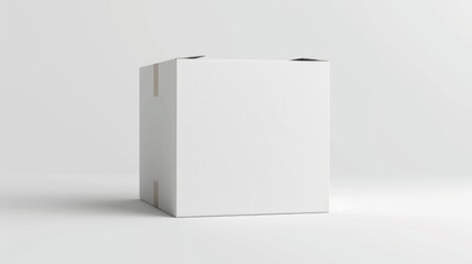 Wall Mural - Simple white box on a flat surface, versatile for various projects