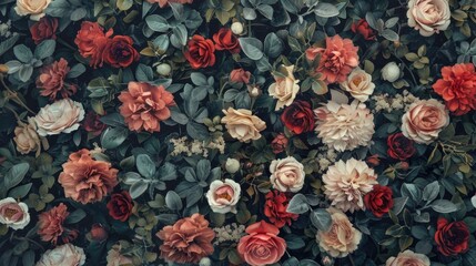 Poster - Beautiful flowers displayed on a wall, perfect for home decor projects