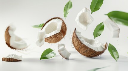 Poster - Coconuts flying in the air, perfect for tropical themes